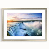 Textured abstract art print depicting a serene Brazilian landscape in muted earth tones, framed in silver.
