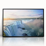 Large abstract wall art depicting a stylized Brazilian landscape in vibrant colors on a framed acrylic.