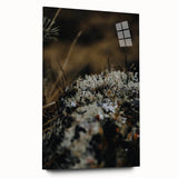 Large abstract wall art in warm autumn colors on acrylic glass, ideal for bedroom or dining room decor.