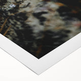 Art deco poster featuring an autumnal scene with orange and brown hues on rolled canvas, suitable for dining room decor.