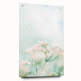 Large abstract wall art on acrylic glass featuring spring-themed colors and elements, ideal for bedroom or dining room decor.