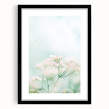 Extra large abstract art print featuring colorful, textured brush strokes on canvas, framed in black.