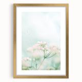 Extra large abstract art print featuring textured swirls in pastel hues, framed in gold, ideal for living room decor.