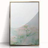 Mid-century modernist spring scene in soft pastel hues on a large acrylic print.