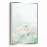 Vintage poster art depicting spring season on extra large framed canvas, featuring colorful art against a black background.