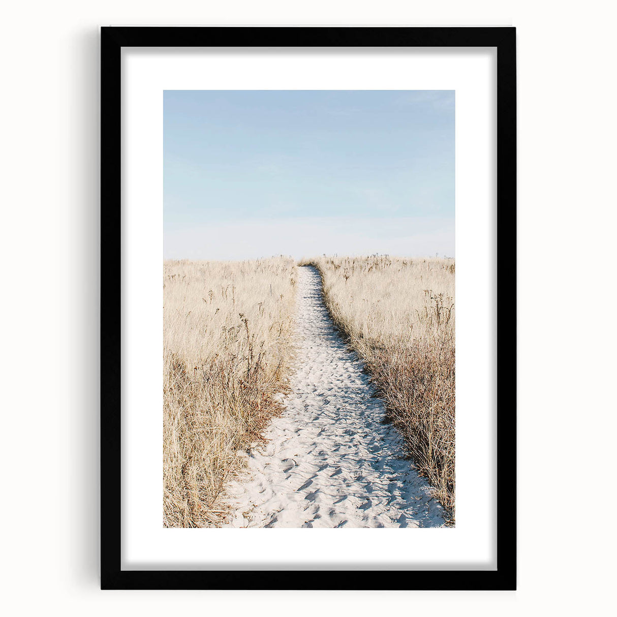 Abstract art print featuring vibrant, textured summer hues on a large canvas, framed in black.