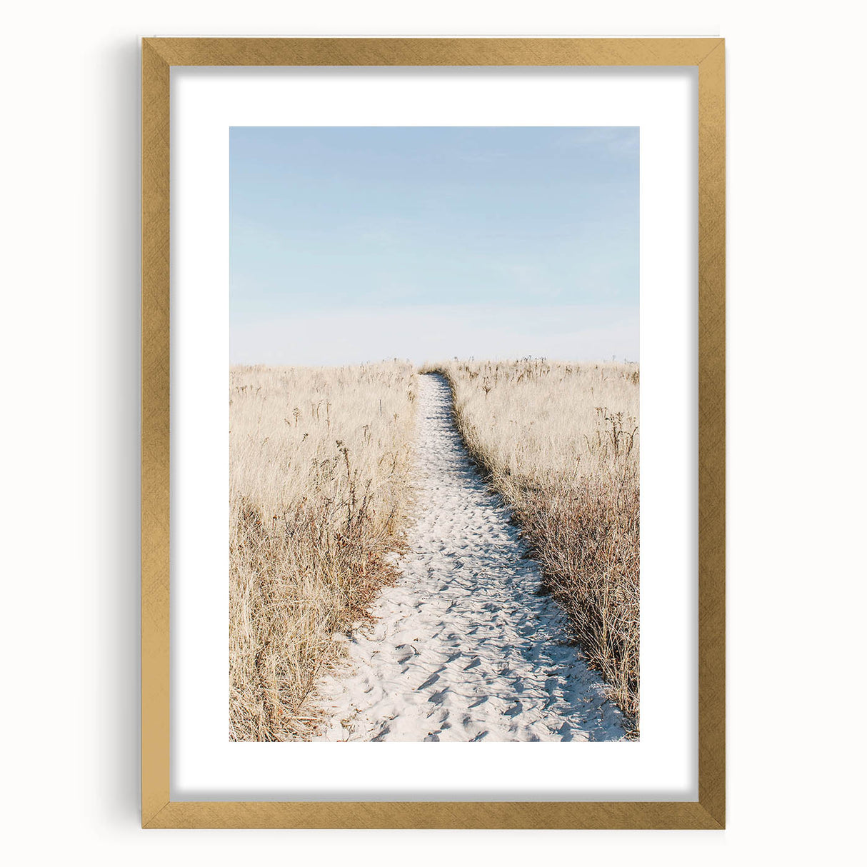 Extra large abstract art print depicting summer seasons in textured gold frame, ideal for living room decor.