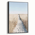 Black and white vintage poster art of a summer landscape on framed canvas, ideal for bedroom wall decor.