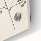 Large abstract wall art in acrylic glass depicting winter, with cool blue and white tones, perfect for dining room ambiance.