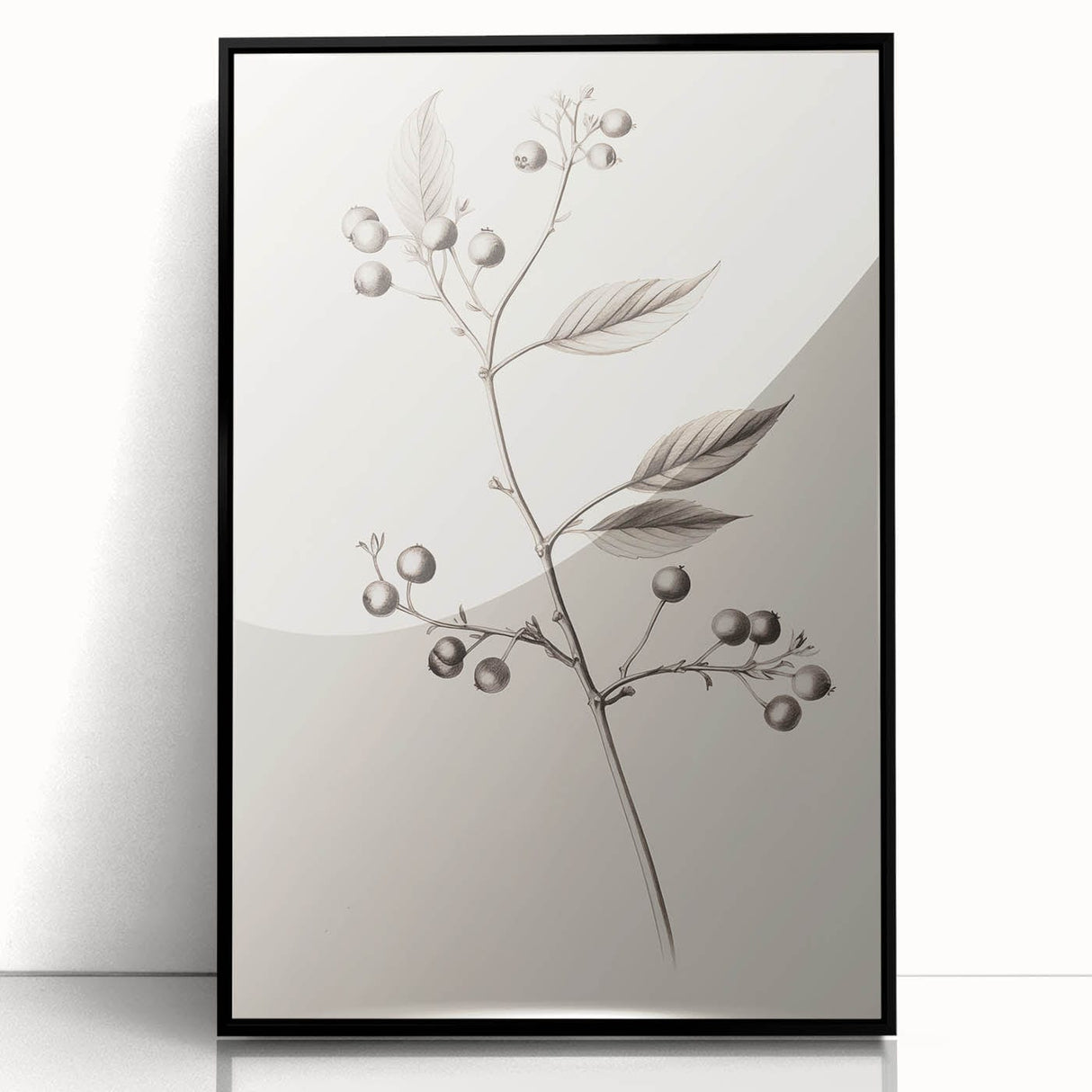 Large abstract wall art depicting a winter scene in muted blue and white tones on a framed acrylic panel.