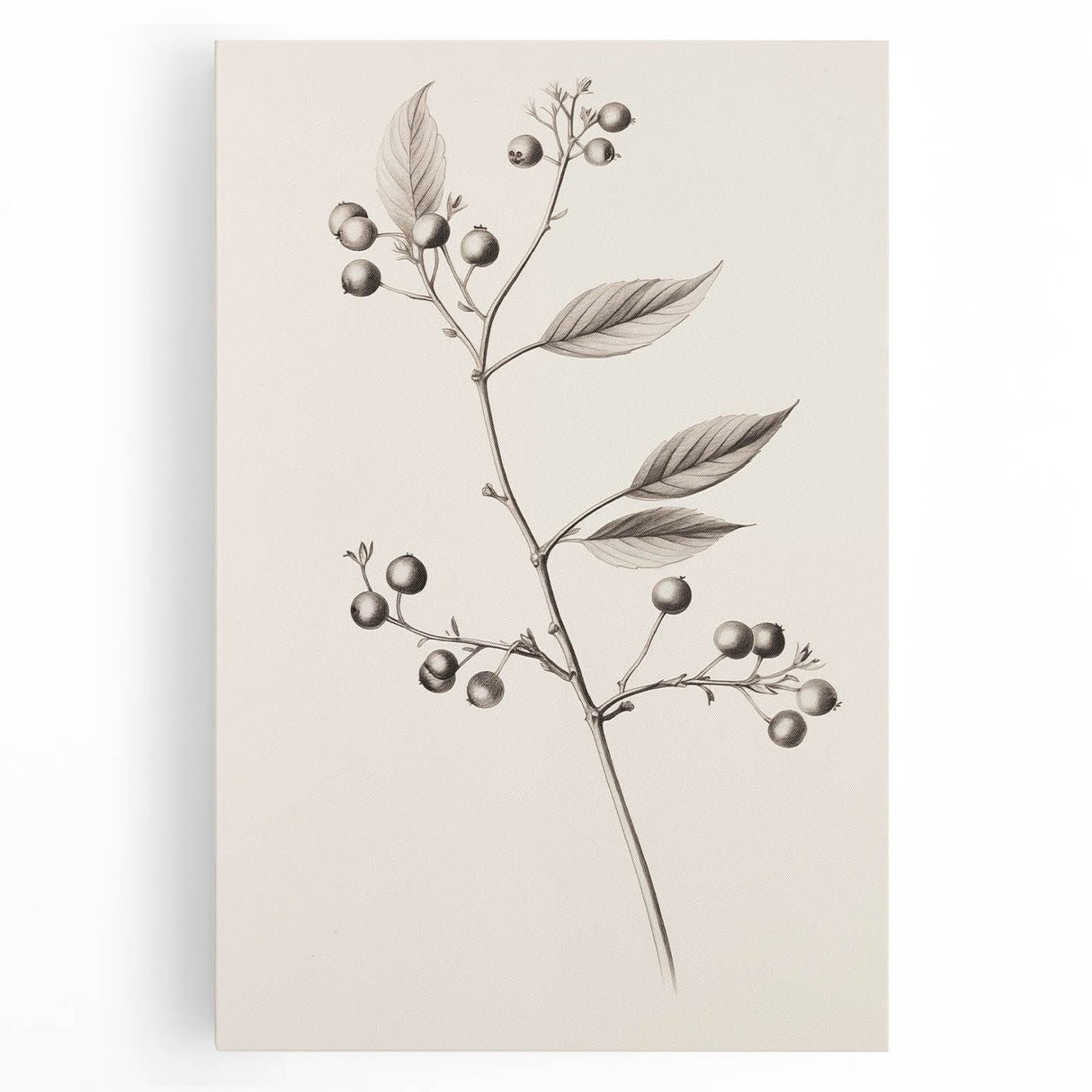 Winter landscape in black and white on large stretched canvas, ideal for kitchen wall art.