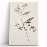 Winter-themed black and white stretched canvas depicting a snowy landscape, ideal for kitchen wall art or bedroom ambiance.