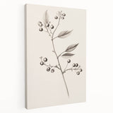 Winter scene with snow-covered trees on large stretched canvas, in muted blue and white tones, ideal for kitchen wall art.