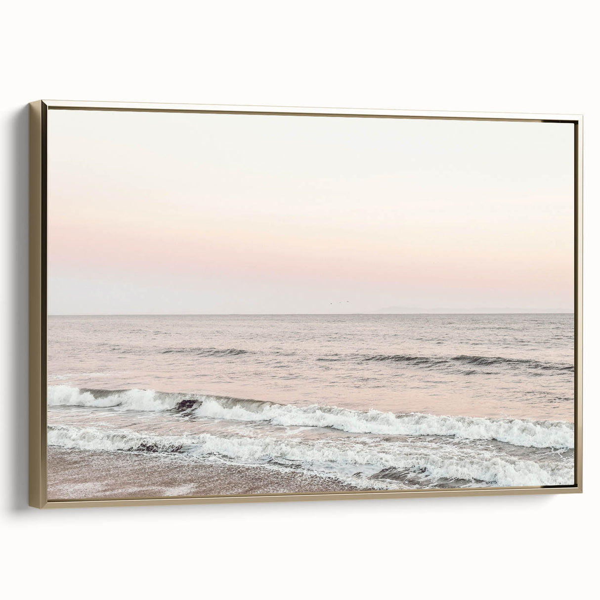 Framed canvas featuring a vintage landscape painting in muted earth tones, ideal for bedroom wall art.