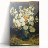 Art deco poster of a Van Gogh painting in a gold frame, featuring vibrant colors, ideal for nursery wall art.