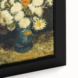 Close-up of a framed canvas depicting Van Gogh-inspired black wall art with colorful, textured brush strokes.