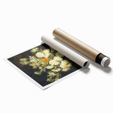 Extra large rolled canvas print of Van Gogh-inspired floral art in vibrant colors.