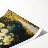 Extra large rolled canvas print featuring line art flowers in muted colors, suitable for large living room wall art.