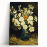 Large black and white stretched canvas depicting a minimalist Van Gogh-inspired design, ideal for kitchen wall art.