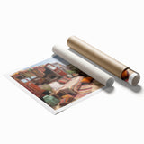 Extra large rolled print featuring a floral art design, ideal for classy bathroom or large living room wall art.