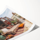 Extra large rolled print featuring line art flowers in black on white, ideal for large living room wall art.