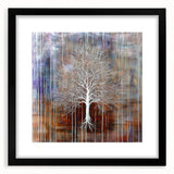 Plum and Brown Abstract Tree Wall Art - Large Canvas & Framed Print