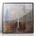 Plum and Brown Abstract Tree Wall Art - Large Canvas & Framed Print