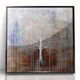 Plum and Brown Abstract Tree Wall Art - Large Canvas & Framed Print