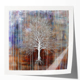 Plum and Brown Abstract Tree Wall Art - Large Canvas & Framed Print
