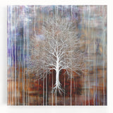 Plum and Brown Abstract Tree Wall Art - Large Canvas & Framed Print