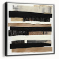 Framed minimalist black abstract canvas art showcasing elegant lines and shapes, perfect for modern home décor. Side view highlights its sleek design and premium framing.