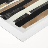 Abstract minimalist rolled canvas artwork showcasing a blend of soft pastel colors and geometric shapes, elegantly packaged in a protective cardboard tube for easy display.