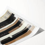 Abstract minimalist rolled print showcasing dynamic geometric shapes in soft earth tones, elegantly packaged in a protective cardboard tube for easy display.