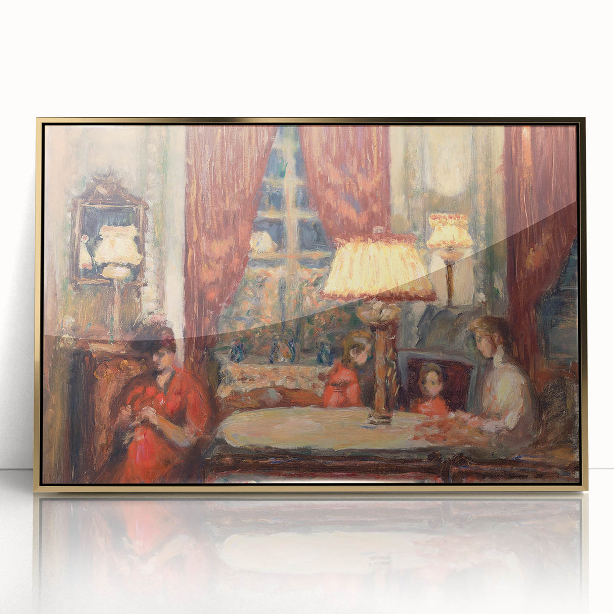Modern Wall Art - Cozy Evening Interior Scene | Warm Nostalgic Decor