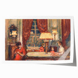 Modern Wall Art - Cozy Evening Interior Scene | Warm Nostalgic Decor