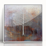 Gold and Brown Abstract Tree Wall Art - Large Canvas & Framed Print