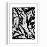 Modern Abstract Foxes Design | Contemporary Black and White Wall Art