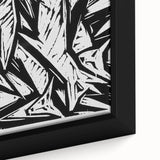 Modern Abstract Foxes Design | Contemporary Black and White Wall Art