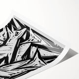 Modern Abstract Foxes Design | Contemporary Black and White Wall Art