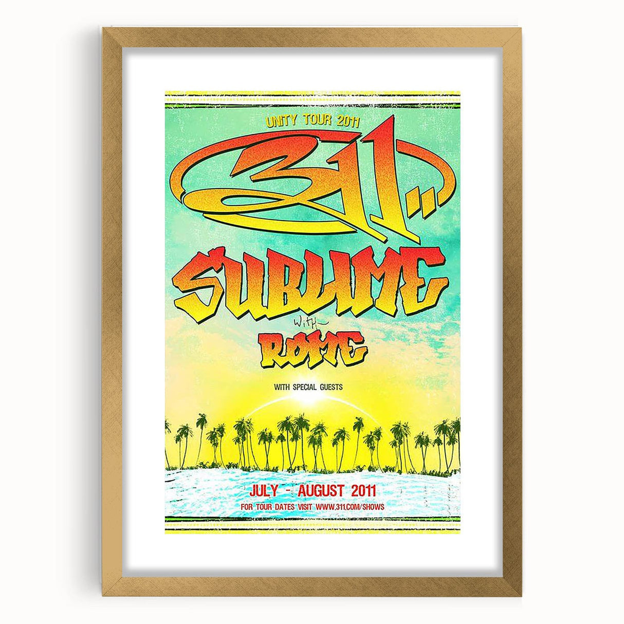 311 Sublime Unity Tour 2011 Poster – Vintage Concert Art