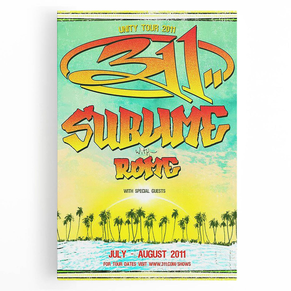 311 Sublime Unity Tour 2011 Poster – Vintage Concert Art