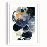 Minimalist abstract wall art framed with a white mat, showcasing soft geometric shapes in muted colors, perfect for modern decor and enhancing any living space.