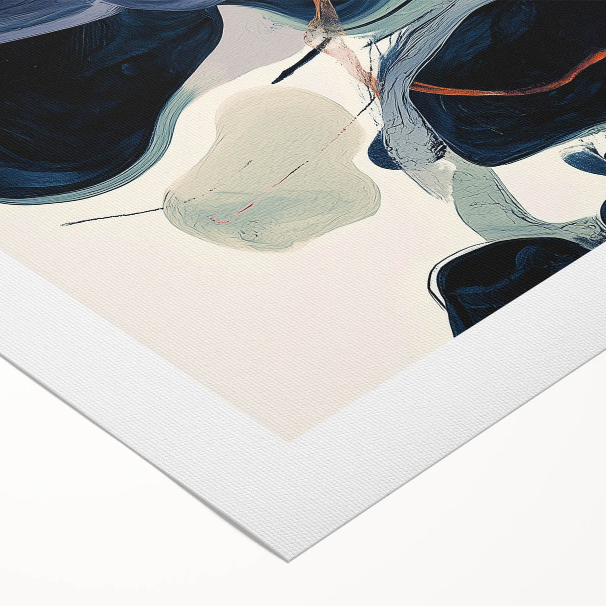 Abstract minimalist rolled canvas art featuring soft pastel colors and geometric shapes, elegantly packaged in a durable cardboard tube for safe shipping and display.