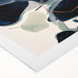 Abstract minimalist rolled canvas art featuring soft pastel colors and geometric shapes, elegantly packaged in a durable cardboard tube for safe shipping and display.