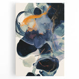 Abstract minimalist stretched canvas artwork showcasing soft pastel colors and geometric shapes, designed to enhance modern home decor with a contemporary flair.