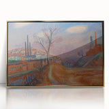 Modern Wall Art - Industrial Landscape Scene | Warm Earthy Decor
