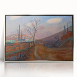 Modern Wall Art - Industrial Landscape Scene | Warm Earthy Decor