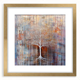 Golden Brown Abstract Tree Wall Art - Large Canvas & Framed Print