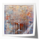 Golden Brown Abstract Tree Wall Art - Large Canvas & Framed Print