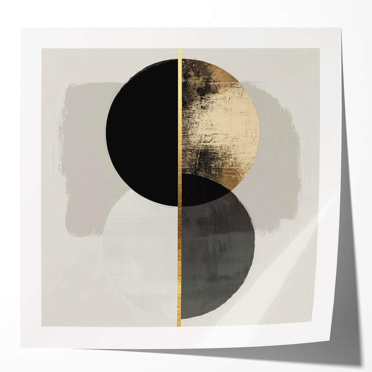 Minimalist abstract art print mockup set showcasing a glossy finish, featuring soft pastel colors and modern design elements, perfect for contemporary decor inspiration.